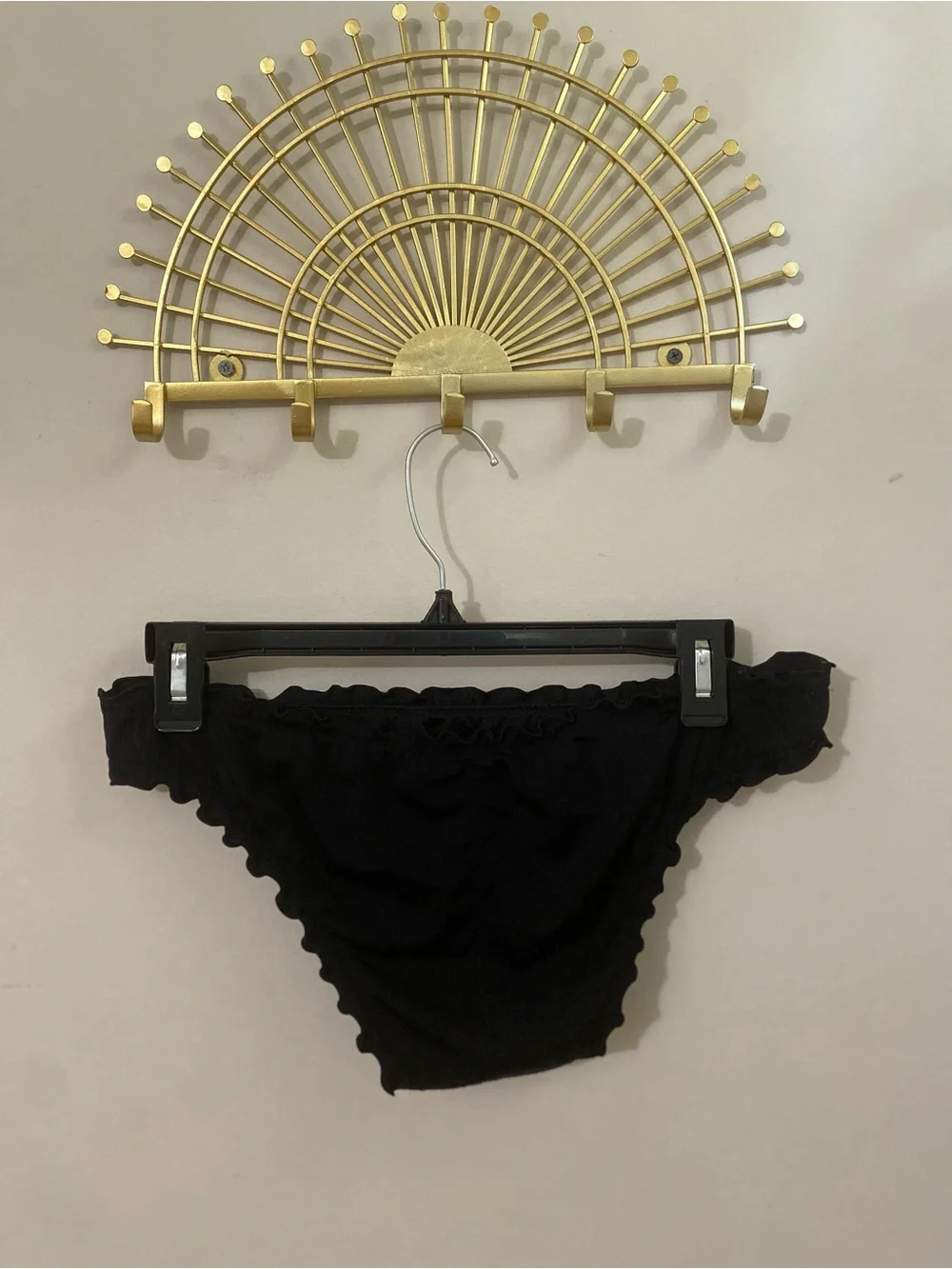 Shade & Shore Black Ruffle Swim Bottoms